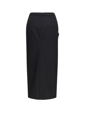 Givenchy Double-Faced Wool and Mohair Draped Skirt - Black