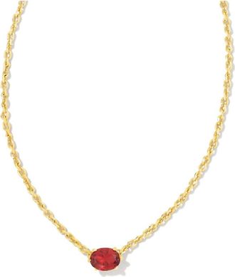 Kendra Scott Cailin Gold Burgundy Crystal Necklace In Red