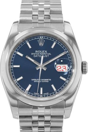 Rolex Pre-owned Rolex Datejust 36 Automatic Chronometer Blue Dial Mens Watch 116200 BLSJ