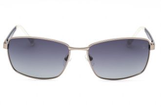 Timberland TB9233 Polarized Rectangular Metal Sunglasses - Black