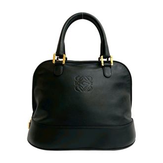 Loewe Black Leather Boston Bag Handbag Tote Bag (Pre-Owned)