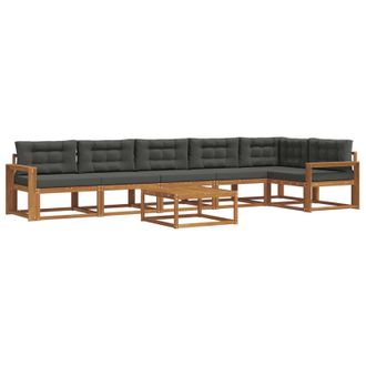 vidaXL Conjunto De Sof&aacute;s De Exterior 7 Pcs Natural Y Antracita Vidaxl