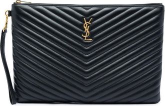 Saint Laurent Pre-owned Saint Laurent Chevron Calfskin Cassandre Document Holder Clutch Ladies 6KMKL3Y83YBJWYFE