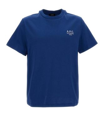 A.P.C. Blue Logo Crew Neck T-Shirt