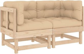 vidaXL Sof&aacute;s esquineros con cojines 2 uds madera maciza de pino Vidaxl
