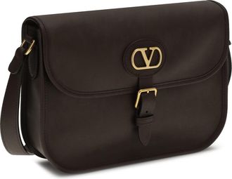 Valentino Garavani Mens Antibes Shoulder Bag Oak Brown Calf Leather Bos Taurus
