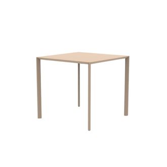 MondoViro Mesa de jard&iacute;n cuadrada de metal beige 80x80 cm 75h