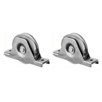 OEM Rueda De Garganta Redonda - Acero - 60 Mm - Lote De 2 - Rodamientos De Bolas - Soporte De 2 Agujeros