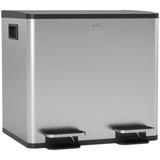 HOMCOM Cubo de basura 41.7x36.6x43.2 cm plata
