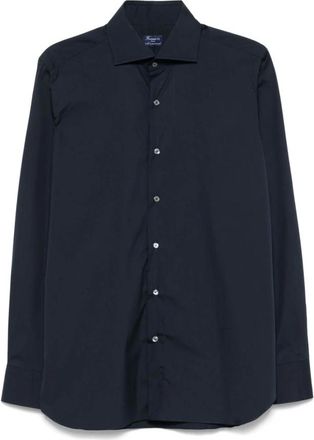 Finamore Heren, Overhemden, Blauw, Maat: 2XL