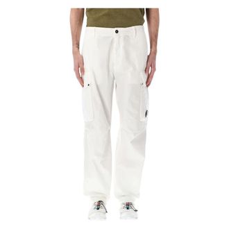 C.P. Company Straight Trousers, male, White, Size: 2XL Cargo Pant in Microreps