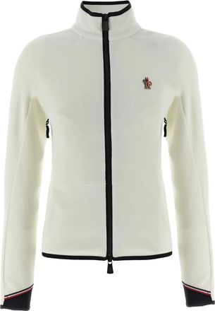 Moncler logo-patch zip fleece sweatshirt - White