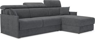 Divani.Store Sof&aacute; esquinero convertible impermeable 272 cm izquierdo antracita