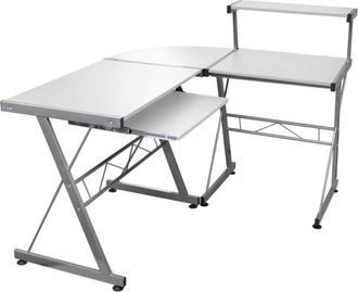 vidaXL Vidaxl - Scrivania Computer Angolare Bianca 132x112x99 Legno Multistrato