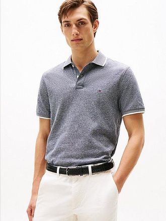 Tommy Hilfiger Regular Fit Pique Polo Shirt With Linen