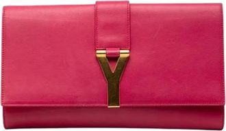 Saint Laurent Pre-owned Chyc Ligne Clutch - Dames - Vintage Clutch - Roze - ONE Size - Leer - Vintage