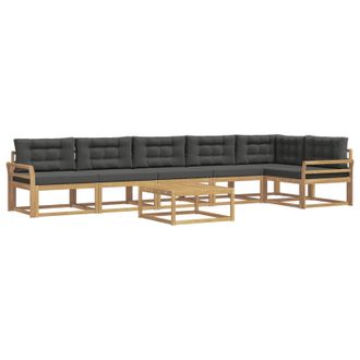 vidaXL Conjunto De Sof&aacute;s De Exterior 7 Pcs Blanco Y Antracita Vidaxl