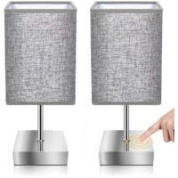 OEM L&aacute;mpara De Mesilla T&aacute;ctil, L&aacute;mpara De Mesa T&aacute;ctil Regulable, 3 Niveles De Brillo, Con 2 Bombillas E27 Aleatorias (2 Unidades) - Crezuo