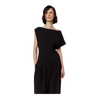 Alpha Studio Dames, Blouses & Shirts, Zwart, Maat: M