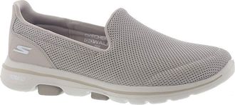 Skechers Womens GO Walk 5 Slip On Trainers, Taupe Textile Trim, 8 UK Wide