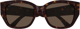 Gucci GG2043SA002 Square Full Rim Tortoiseshell Sunglasses - Brown