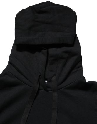 Dolce & Gabbana Womens Blackwhite Appliqu&eacute; Hooded Sweatshirt Sweater Black Cotton Clothing
