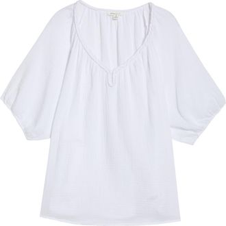 Beach Lunch Lounge Xyla Cotton Gauze Top in White at Nordstrom, Size 1 X