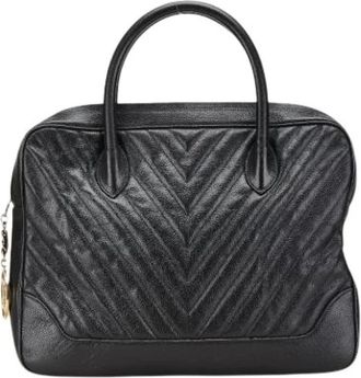 Chanel Pre-owned Handbags, female, Black, Size: ONE SIZE Pre-owned Vintage Leather Handbag