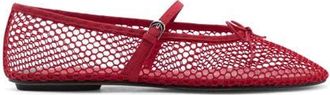 Mango Buckle Strap Fishnet Ballet Flat in Red at Nordstrom, Size 8.5Us