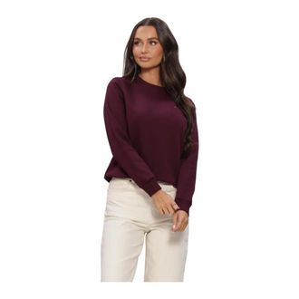 Tommy Jeans TJW Reg S Flag Crew - Dames - Sweatshirts & Hoodies - Paars - Maat: M Katoen