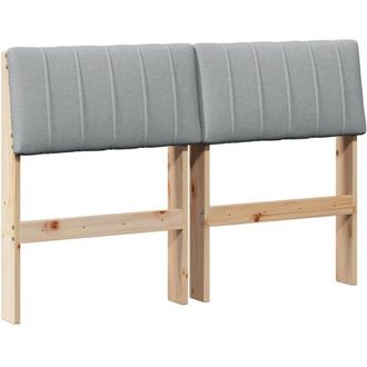vidaXL Upholstered Headboard Light Grey 120 cm Solid Pine Wood vidaXL