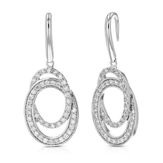 Vir Jewels 1/2 cttw Lab Grown Diamond Dangle Earrings in Sterling Silver With Ear Wire Backs For Women