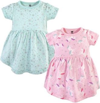 Hudson Baby Stylish Baby Dress 2Pk in Magical Unicorn at Nordstrom, Size 12-18M