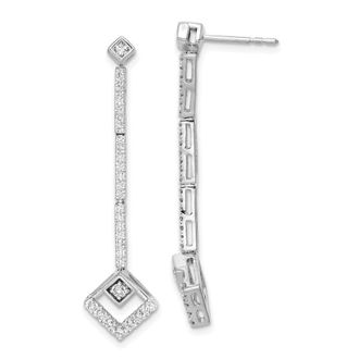 Diamond2Deal 14k Gold 0.55 ct Lab Grown Diamond Dangle Earrings VS Clarity, G-H Color