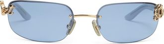 DEZI Bby Grl 65mm Oval Sunglasses in Baby Blue at Nordstrom