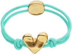UNOde50 Turquoise Elastic Thread Bracelet With 18K Gold-Plated Heart at Nordstrom, Size Medium