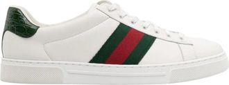 Gucci Ace Sneaker - Heren - Sneakers - Wit - 42 1/2 EU - Leer - Schoenen