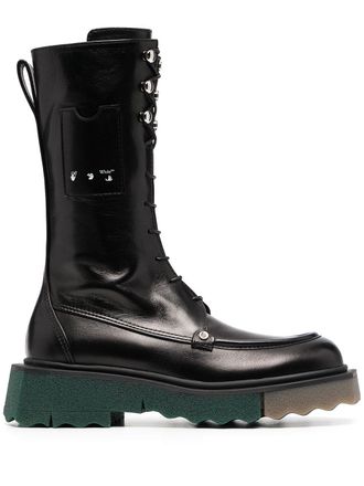 Off-white Stivali stringati Sponge Combat - Nero