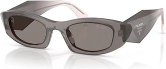 Prada Ovale Zonnebril - Dames - Zonnebrillen - Grijs - 50 MM - Accessoires