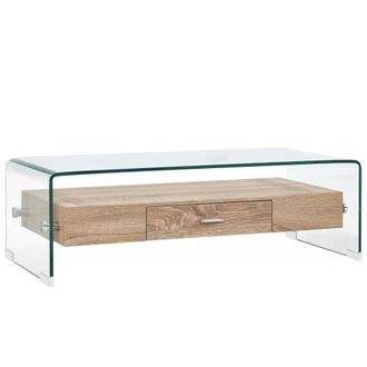 Berkfield Home Coffee Table Clear 98x45x31 cm Tempered Glass | Size: 98 x 45 x 31 cm