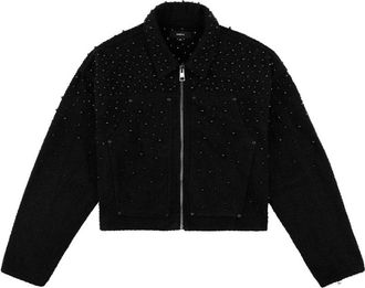 Purple Giacca Corta con Perle Texturizzate - - Jackets - Uomo - Nero - S
