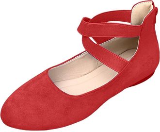 Generic Womens Ballet Flats Pumps Ballerina Ankle Strap Womens Flat Court Shoes Wedding Evening Shoes Mary Jane Flats Party Dress Shoe Classic Pointed Toe Sho