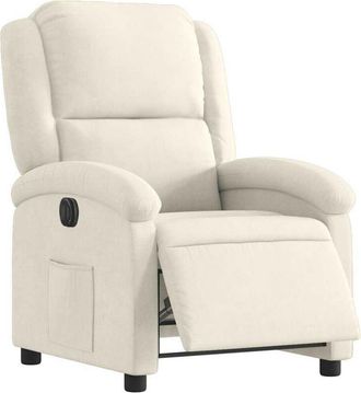 vidaXL Vidaxl - Sill&oacute;n Reclinable El&eacute;ctrico De Terciopelo Blanco Crema