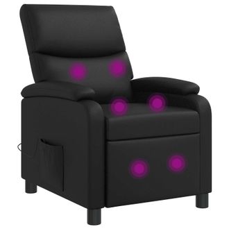 vidaXL Poltrona Massaggiante Nero Similpelle Vidaxl
