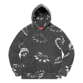 SUPREME Studded Collars Hooded Sweatshirt Grey White SUP-FW20-279