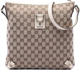 Gucci Pre-owned Abbey Crossbody Bag - Dames - Vintage Schoudertas - Beige - ONE Size - Leer - Vintage