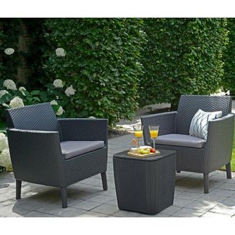 Keter Set salottino per esterno 2 sedie 1 tavolo da balcone giardino in resina