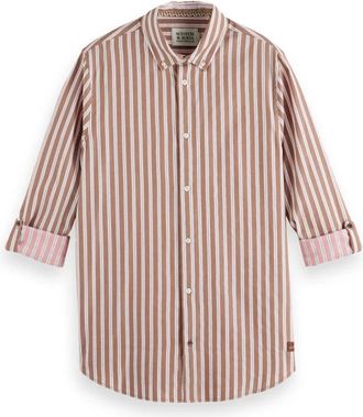 Scotch & Soda Heren, Overhemden, Bruin, Maat: XL Katoen