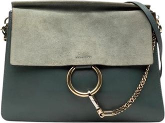 Chlo&eacute; Pre-owned Cross Body Bags, female, Green, Size: ONE SIZE Pre-owned Suede shoulder-bags