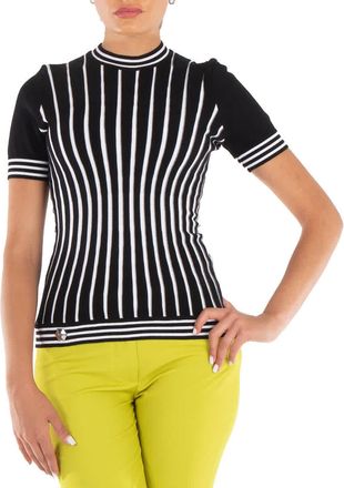 Philipp Plein Philipp Plein Intarsia Stripes Short-Sleeve Pullover